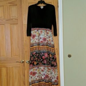 Black and floral Maxi dress.